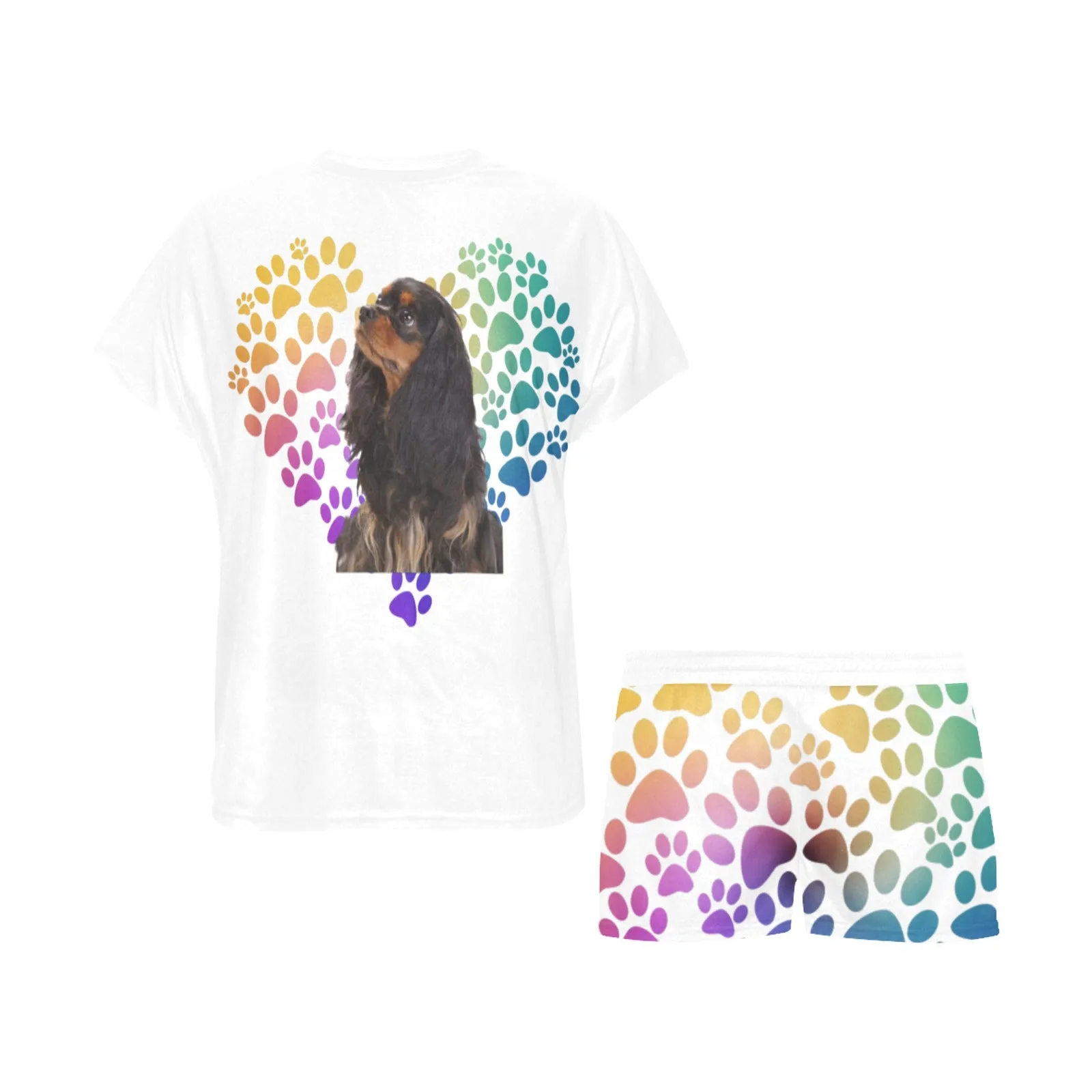 2 Piece Cavalier King Charles Spaniel PJ Set - Heart