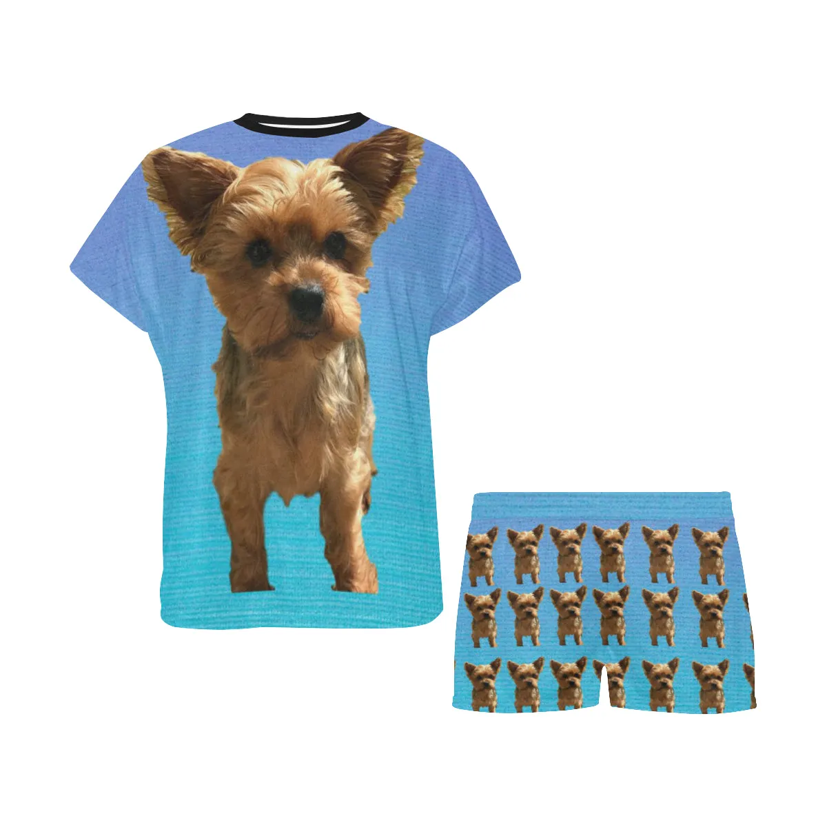 2 Piece Yorkie PJ Set - Blue