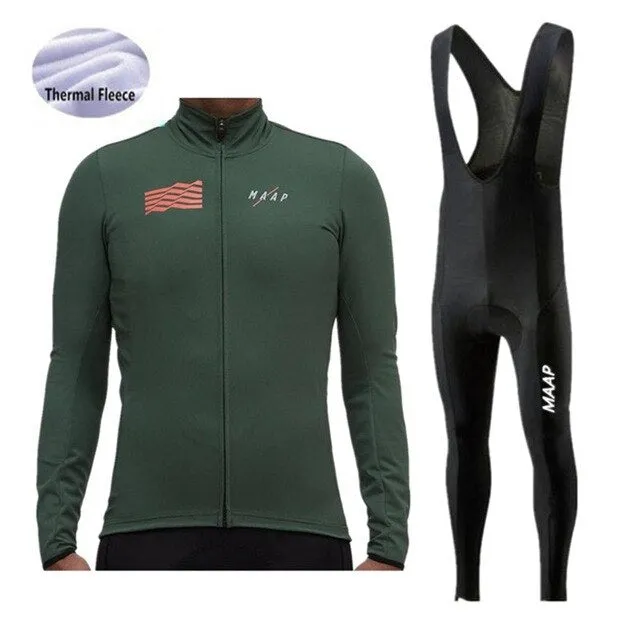 2021 Proteam Maap Thermische Fleece Winter Jersey GEL Fietsen Kleding Set Riding Triathlon Sport Fietsen Pak