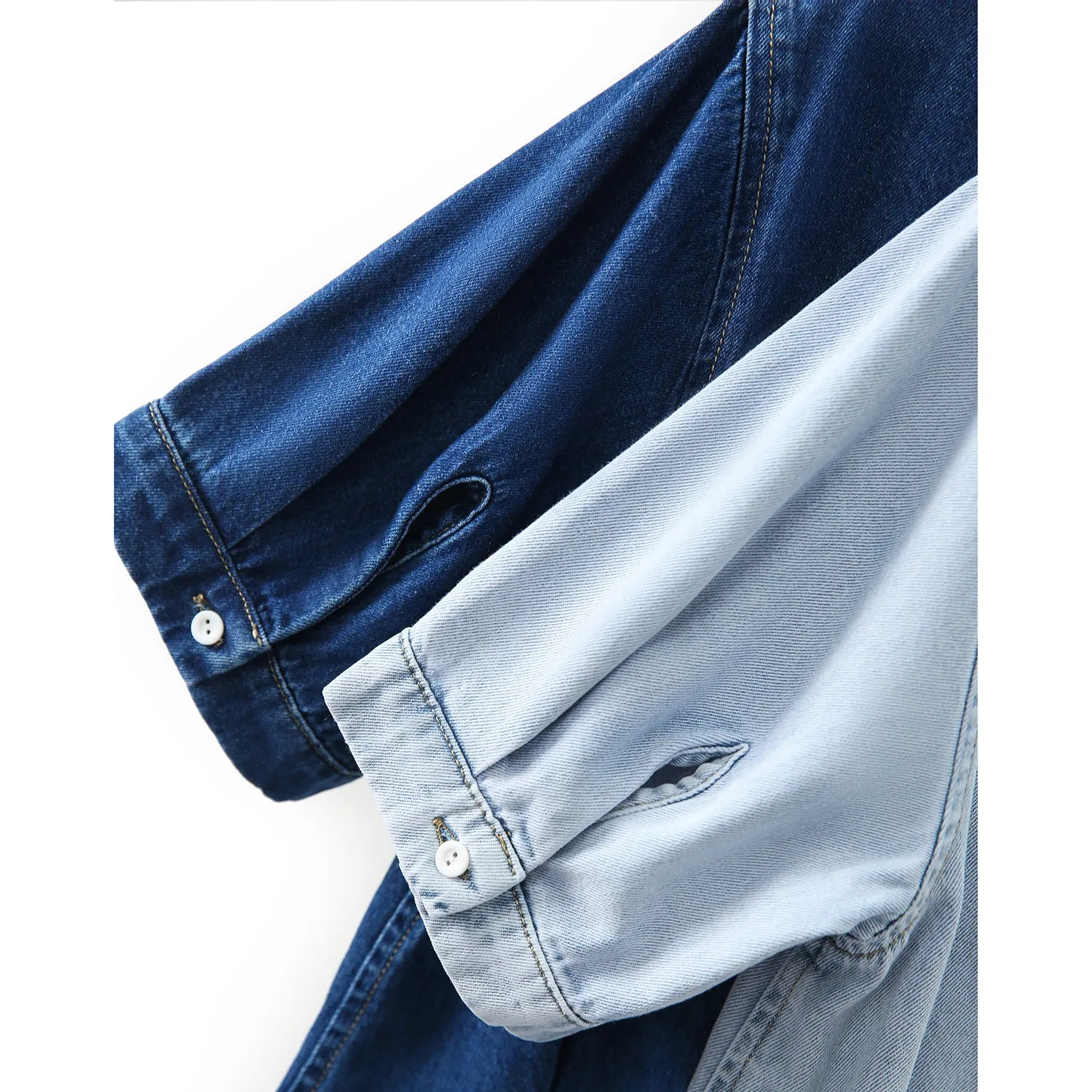 2025 Denim dress, high-end shirt skirt, slim   women's clothing new medium and long short-sleeved skirt summer