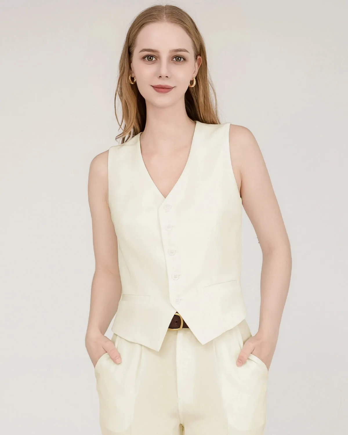 40 Momme Regular Fitted Silk Vest