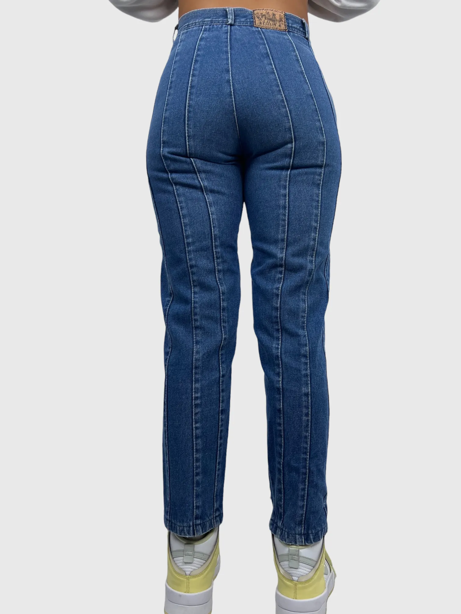 90's Vintage Denim Jeans with Buckle Details Size 6