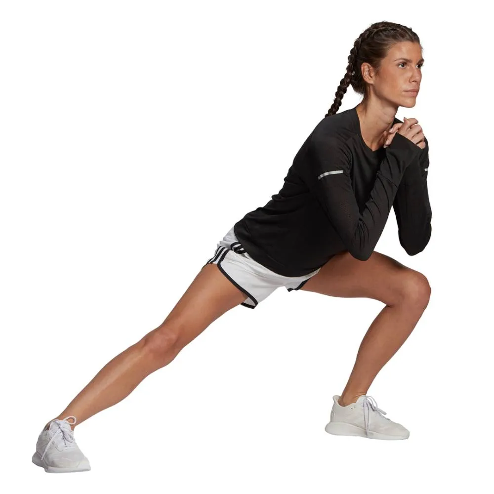 adidas Women's Marathon Short 3-Inch (White/Black)