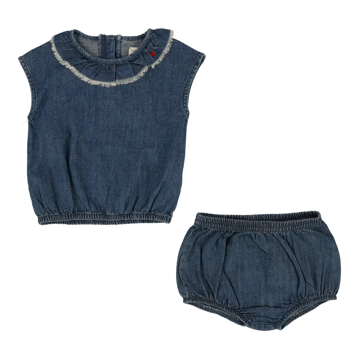 Analogie Girls Fringe Set - Dark Wash (Lightweight Denim Collection)