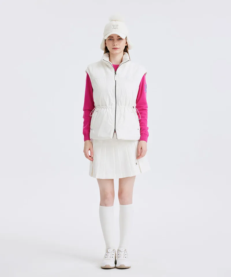 ANEW Golf Women Material Mix Down Goose Down Vest - Ivory