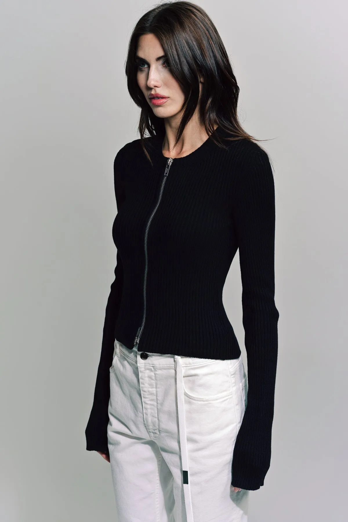 ANN DEMEULEMEESTER | TERNA CROP ZIP CARIDGAN