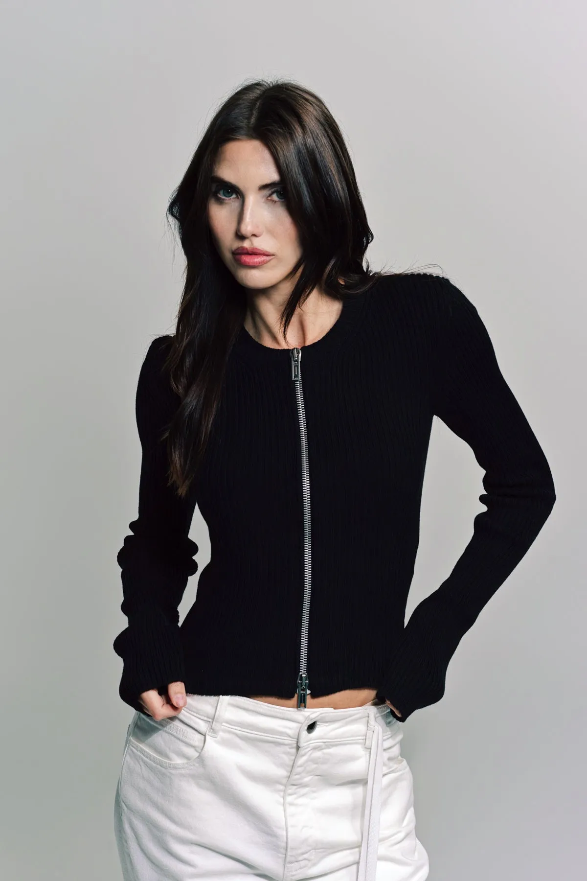 ANN DEMEULEMEESTER | TERNA CROP ZIP CARIDGAN