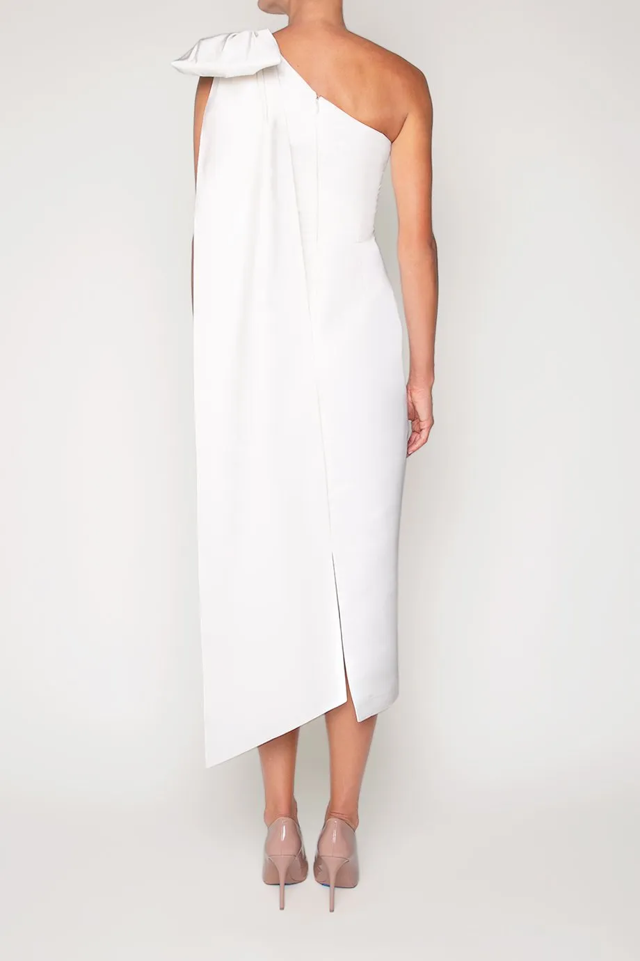 Anne Silk Faille Midi Dress