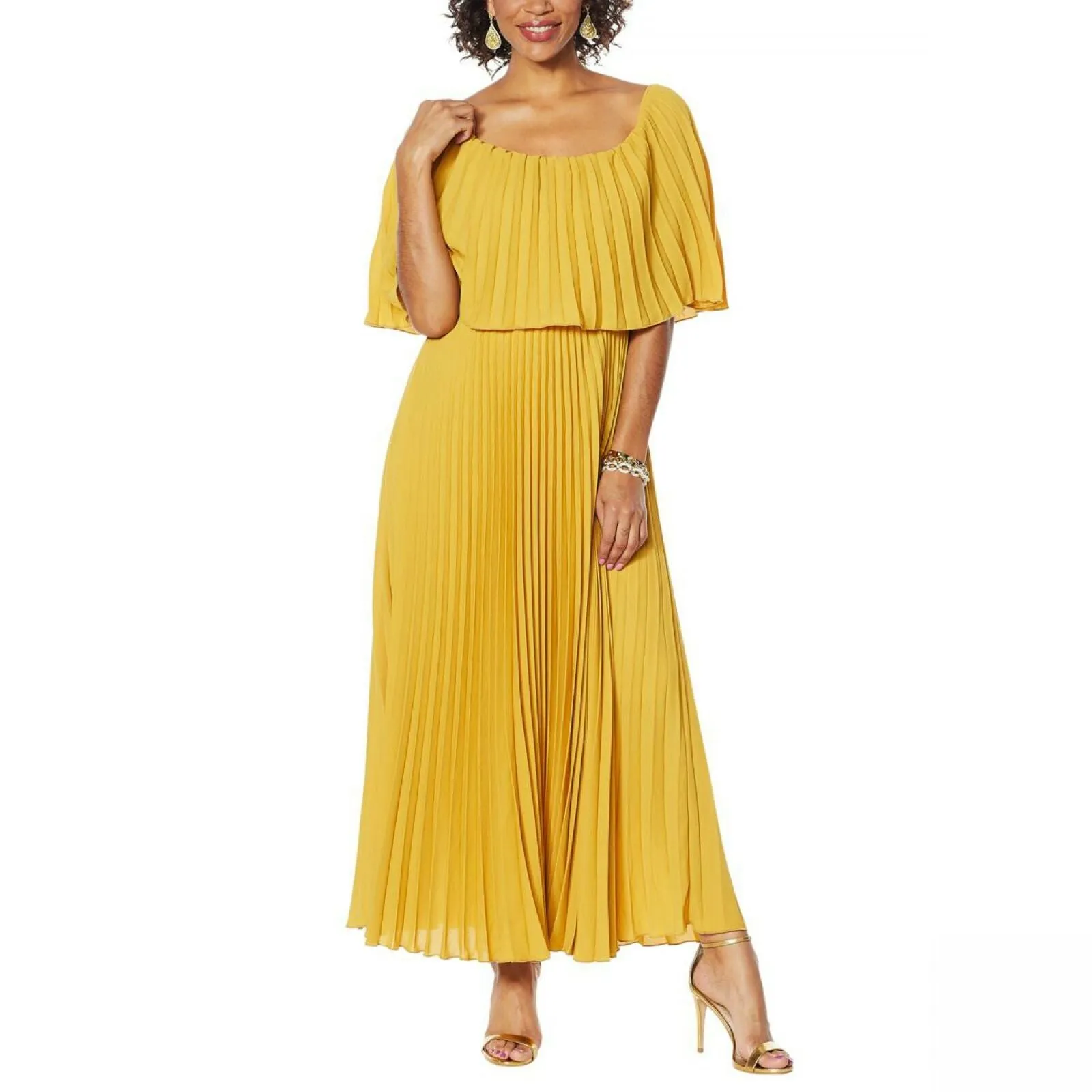 Antthony Women's Pleated Maxi Dress