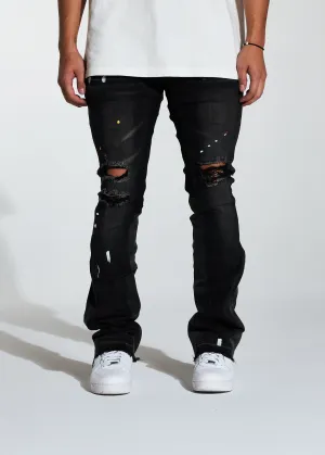 Arch Stacked Flare Denim (Black Wash)