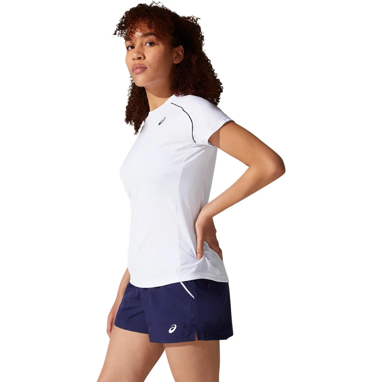 Asics Women's Court Piping Short Sleeve Top (White)