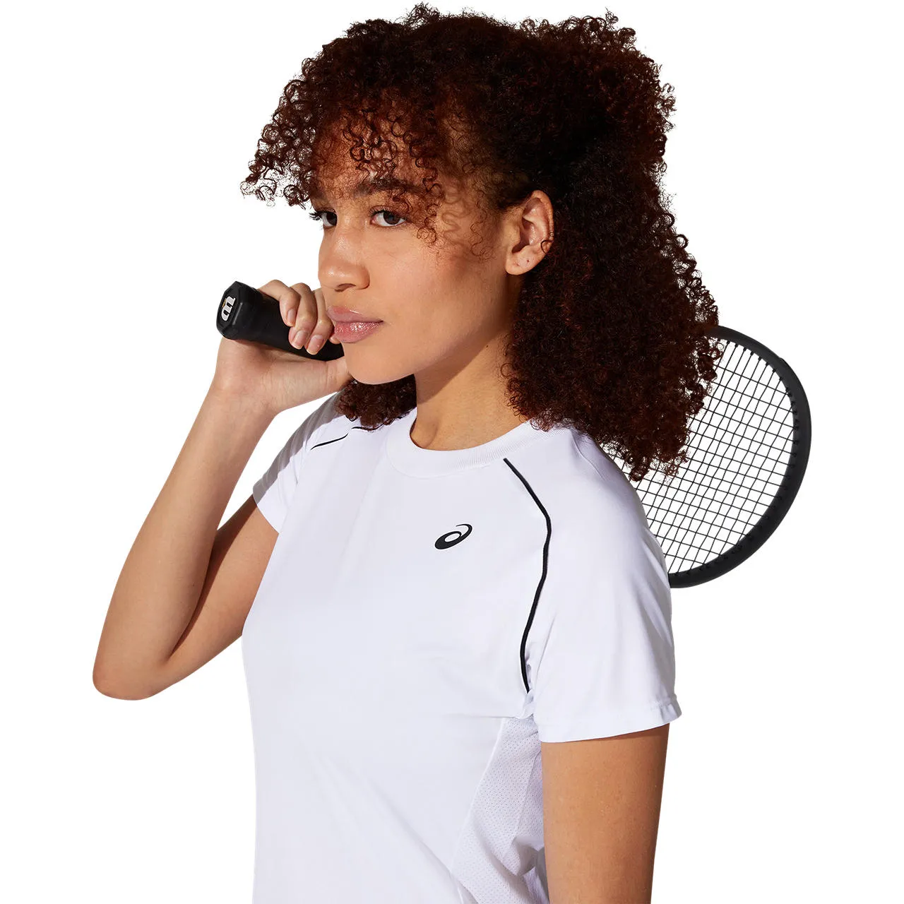 Asics Women's Court Piping Short Sleeve Top (White)