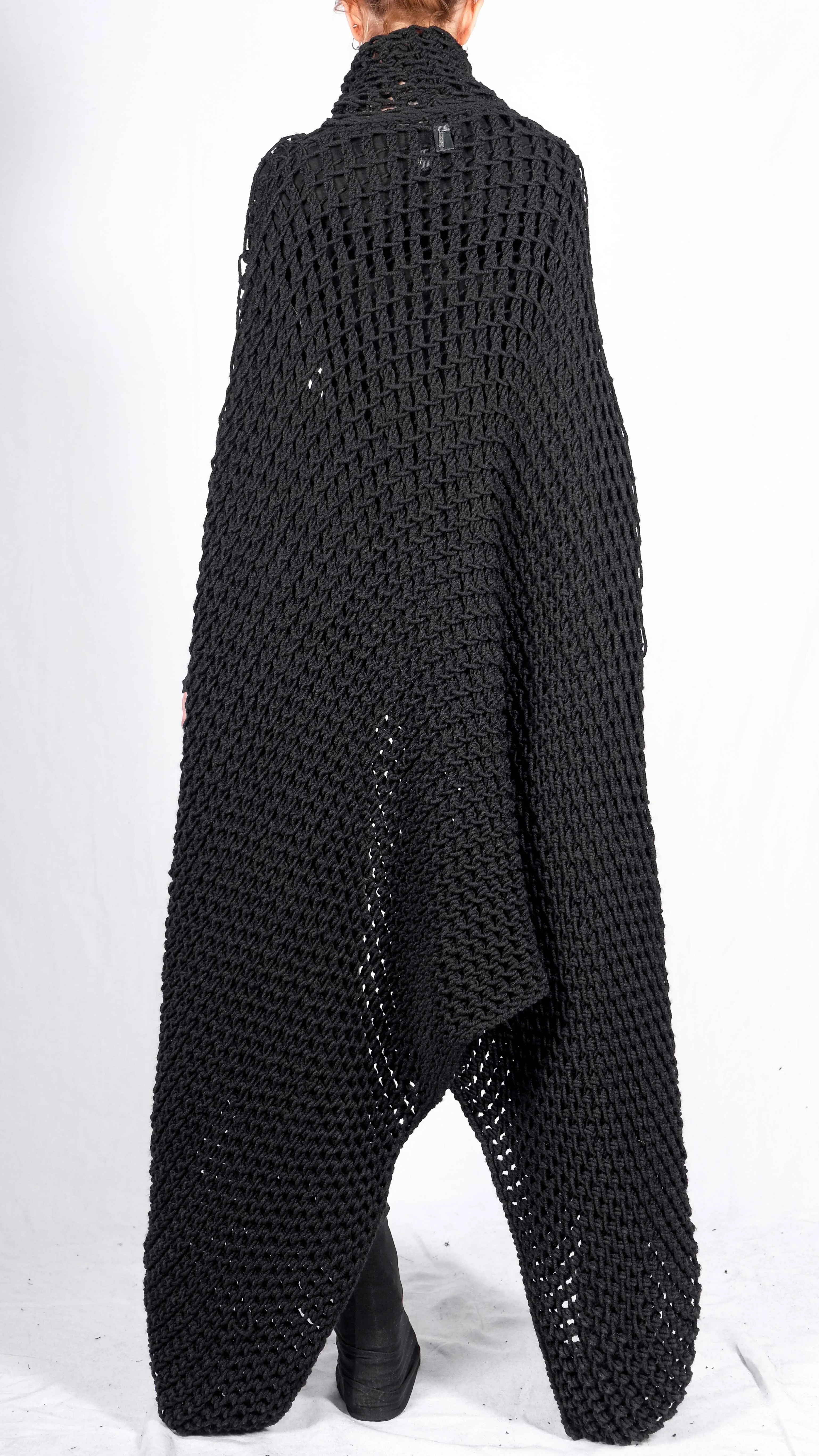 Asymmetric Knitted Poncho