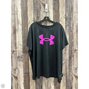 Athletic Top Short Sleeve By Under Armour In Black, Size: 3x