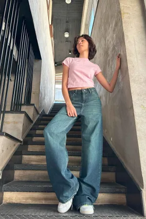 Baggy - Dark Vintage Blue Green Jeans.