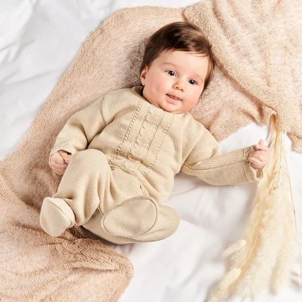 Beige Cable Knitted Set