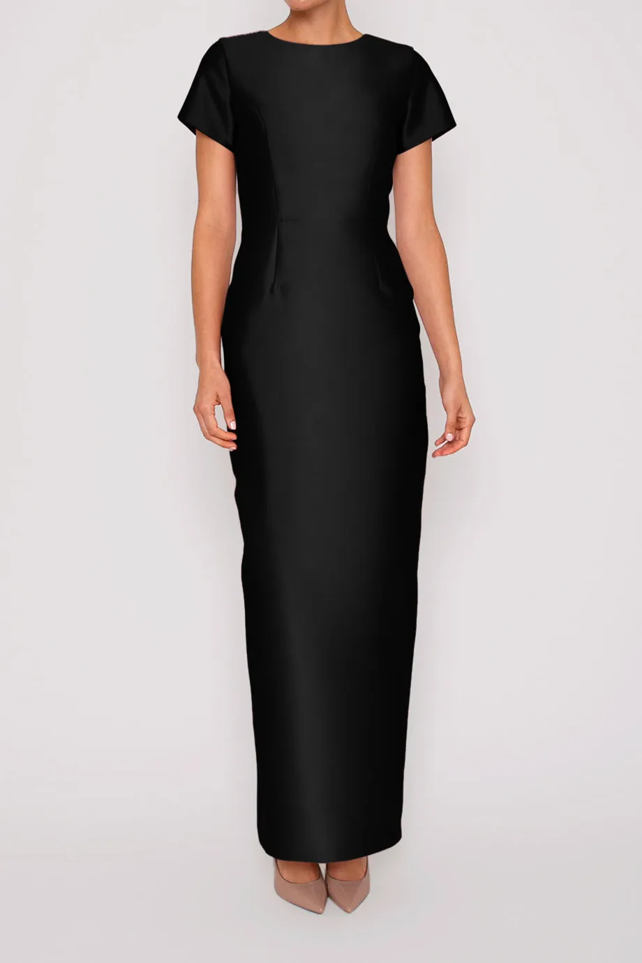 Bella Silk and Wool Column Gown
