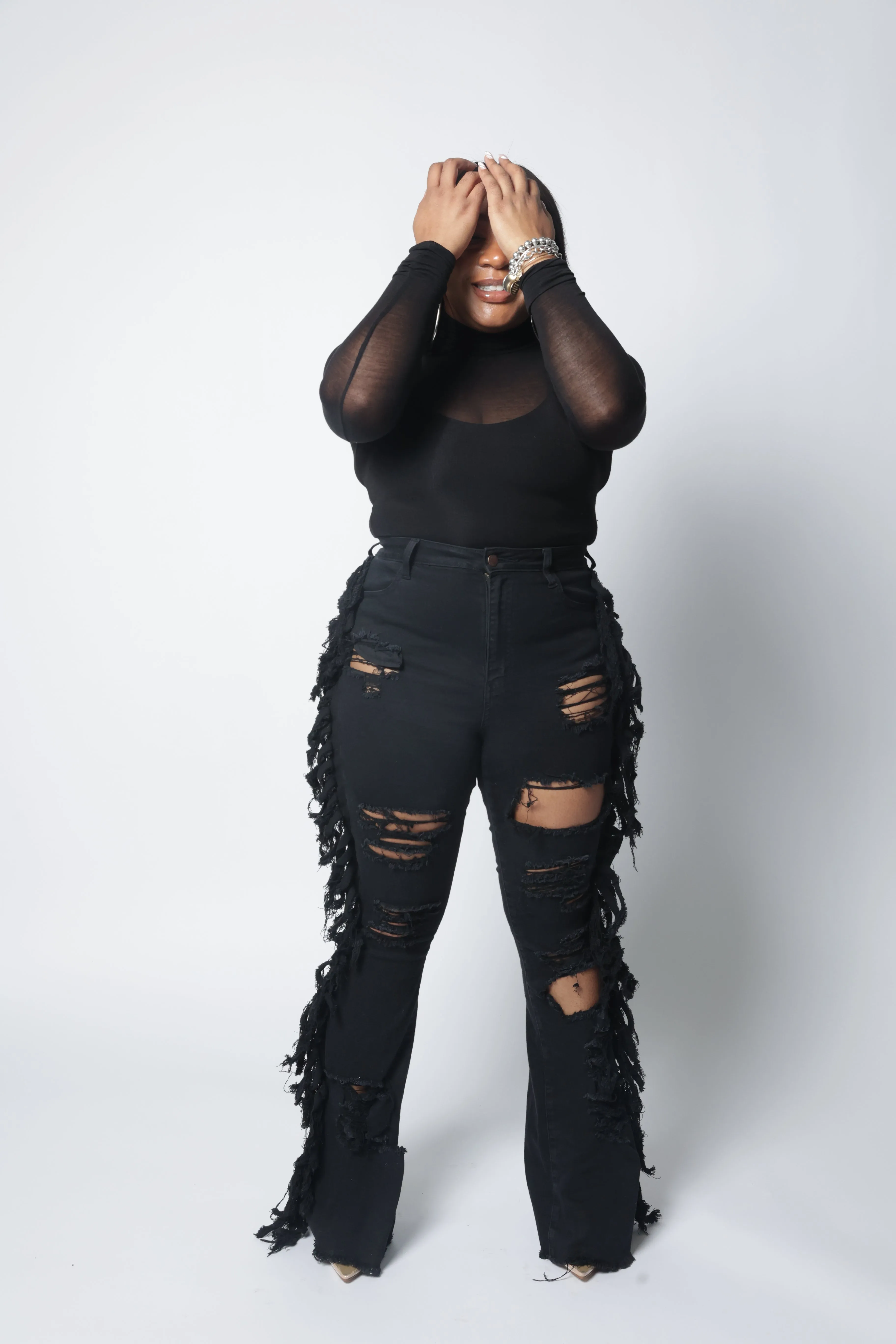 Black Distressed Denim