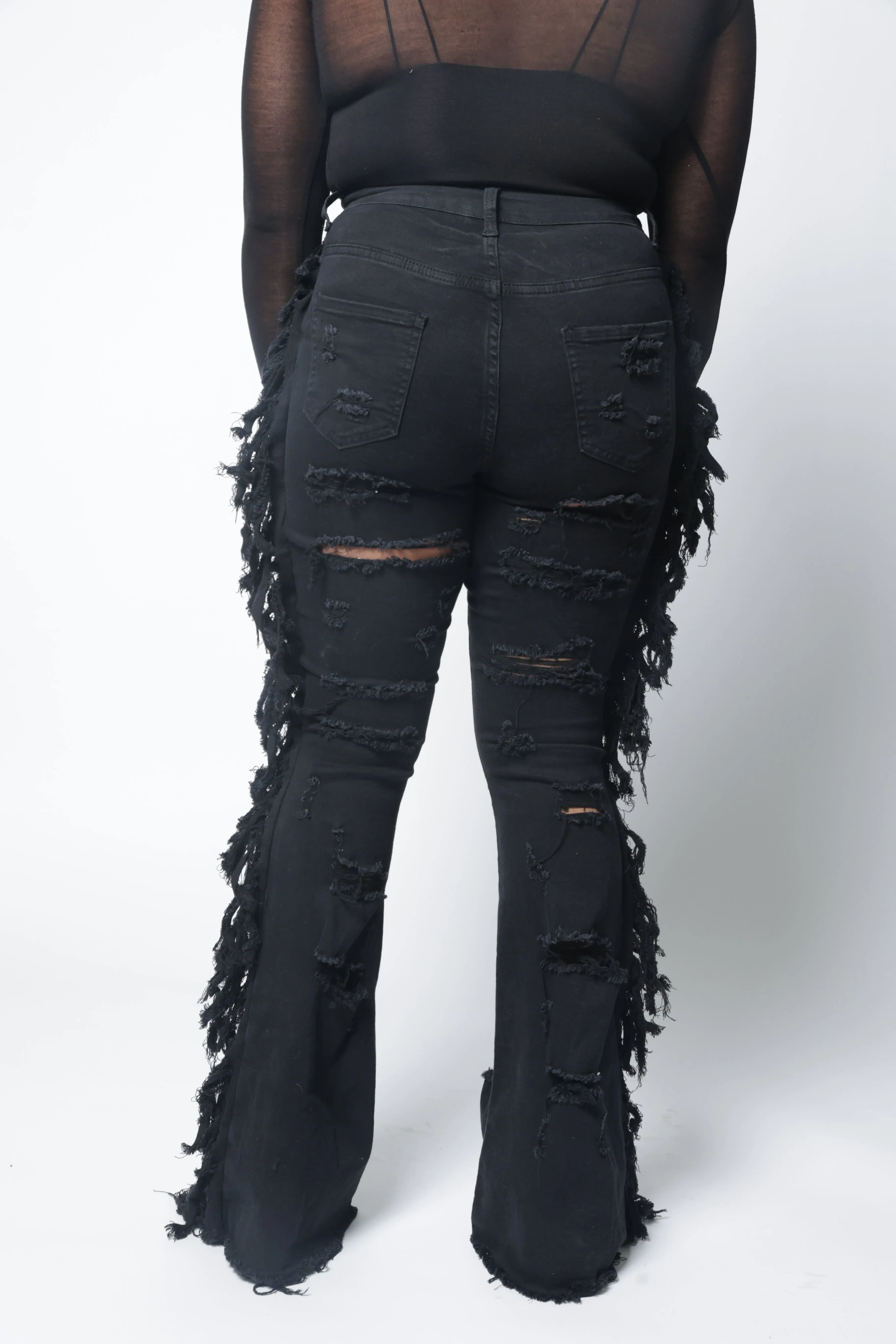 Black Distressed Denim