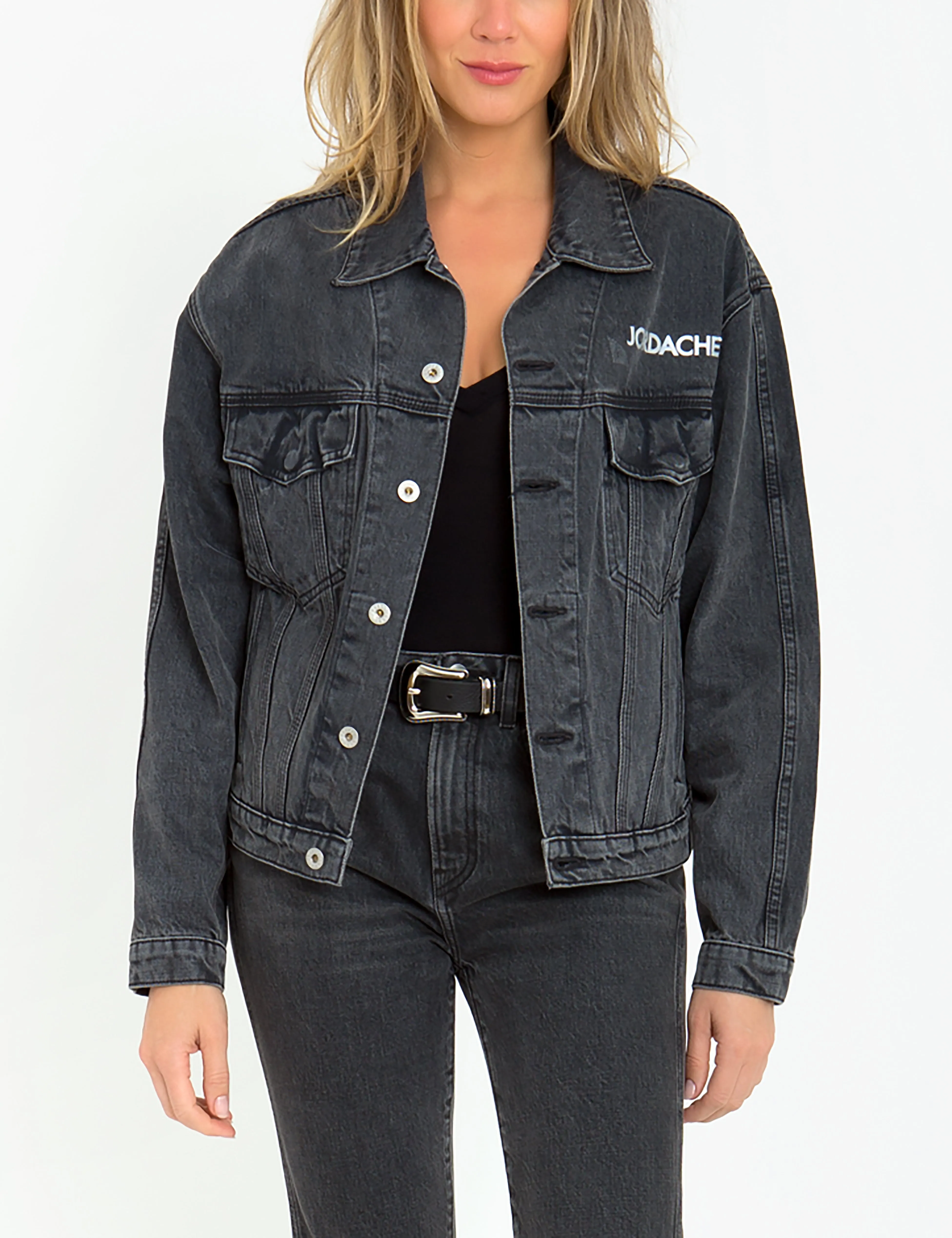 Black Reflective 3M Logo Cropped Jacket