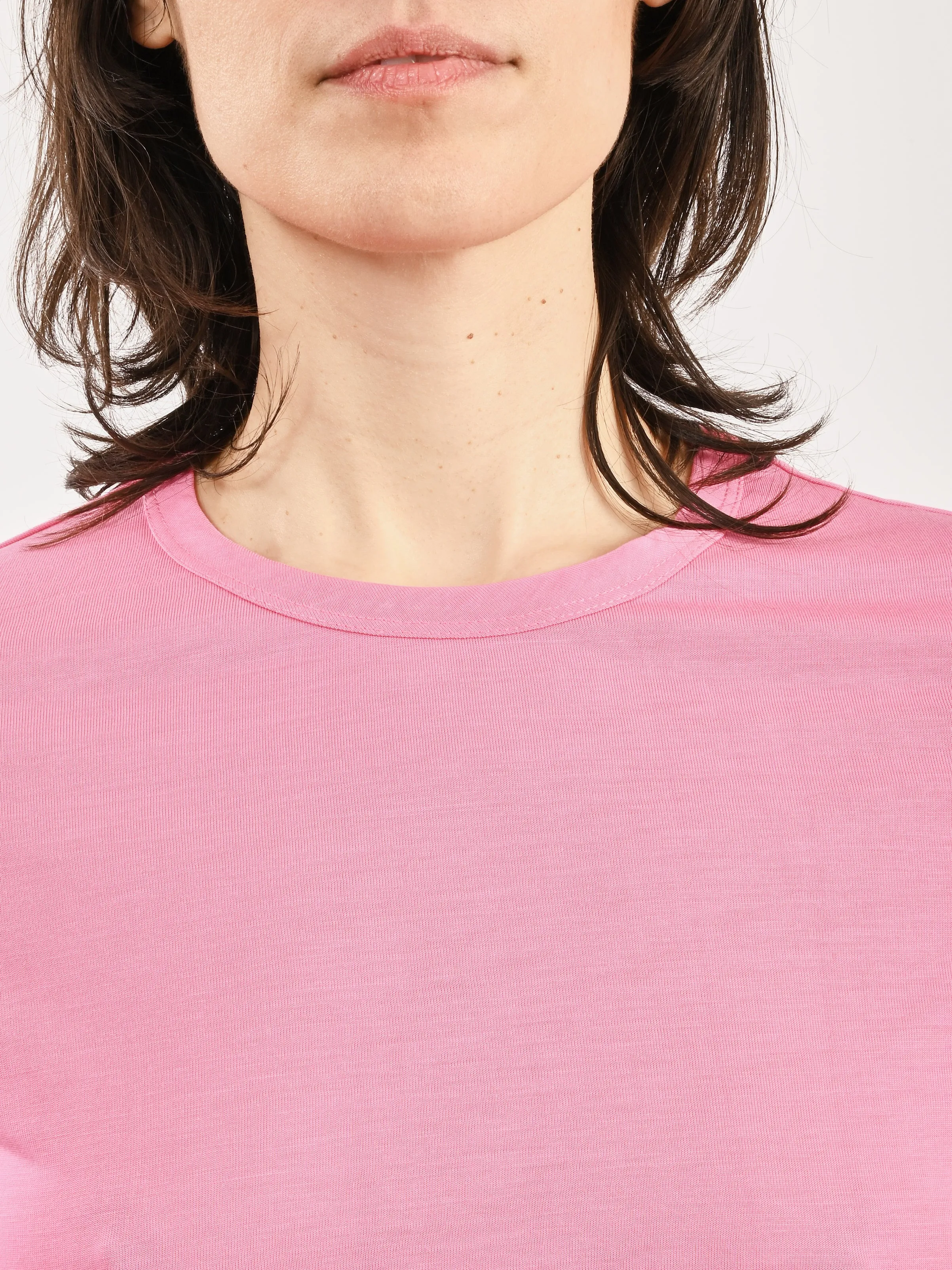 Bright Pink Easy L/S T-Shirt W/Bow Tails