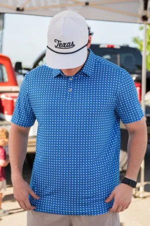 Burlebo Performance Polo - Texas Blue White