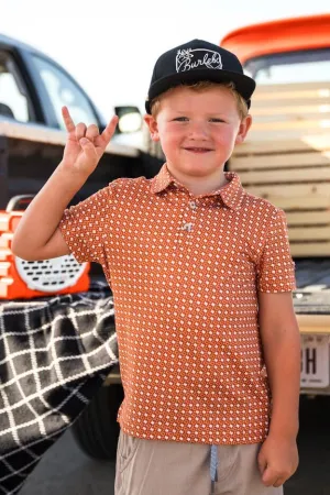 Burlebo Youth Texas Orange & White Polo