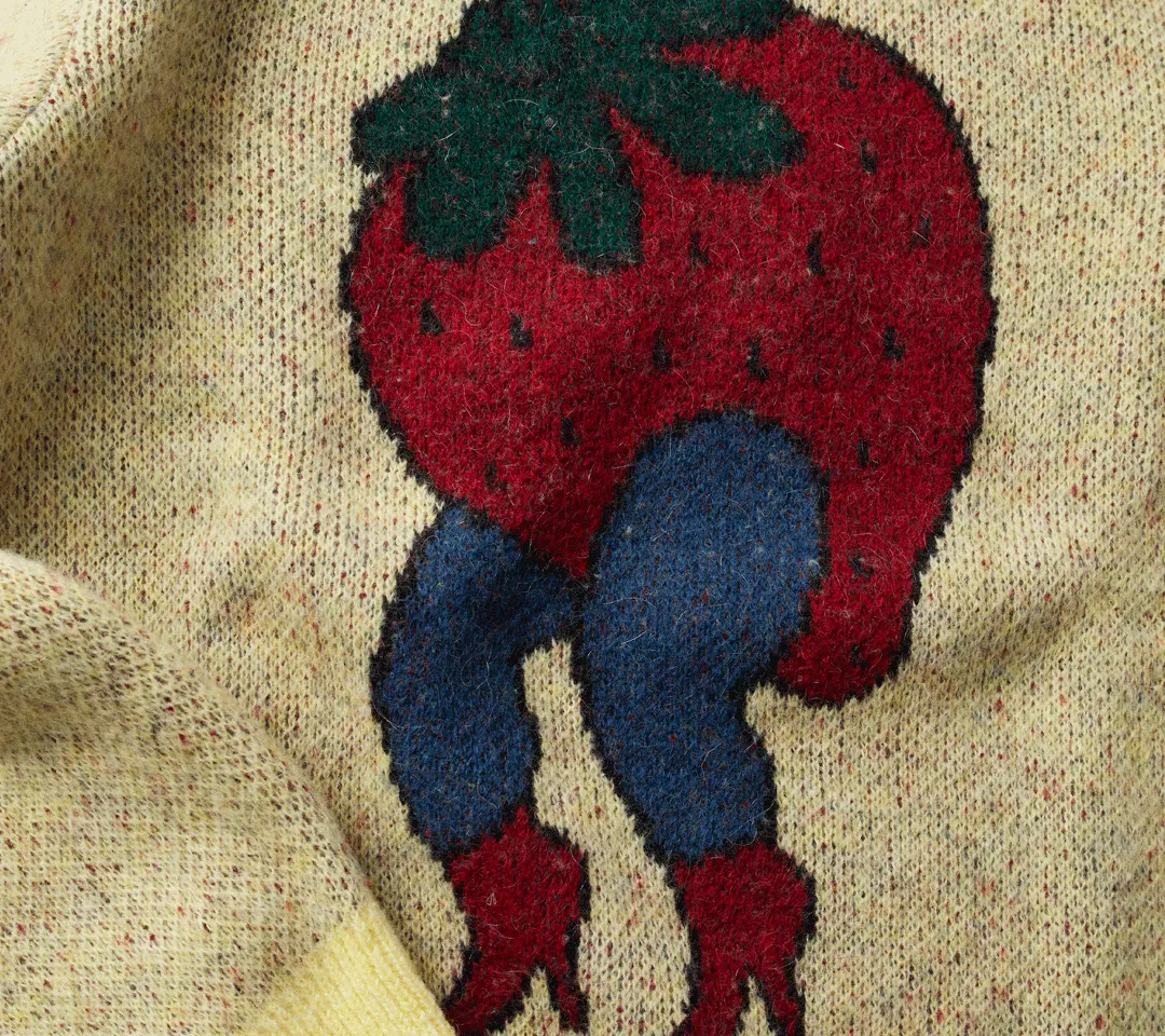 by Parra Stupid Strawberry Knitted Pullover