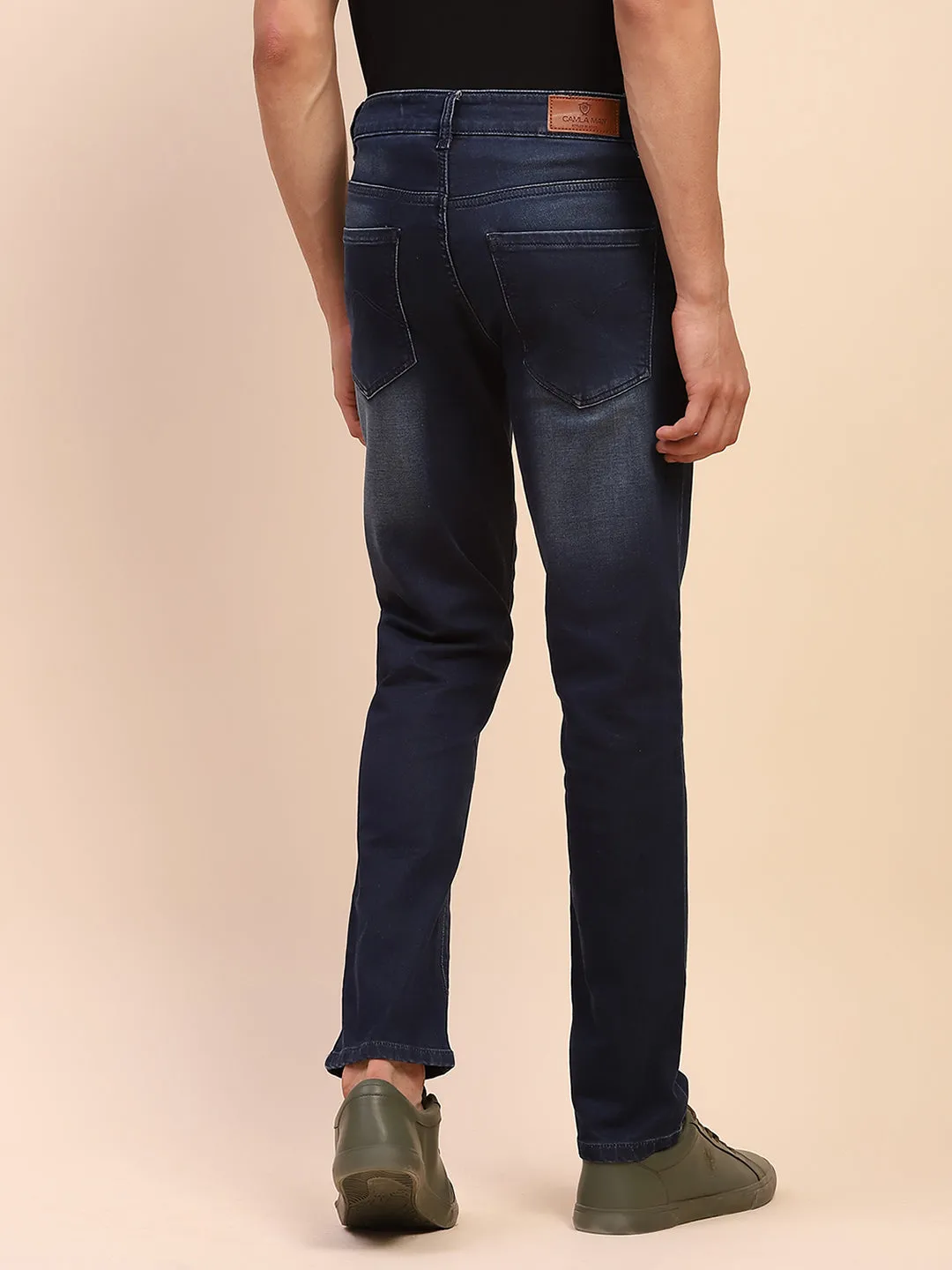 Camla Barcelona Solid Navy Dark Wash Cotton Denim