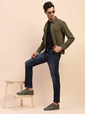 Camla Barcelona Solid Navy Dark Wash Cotton Denim