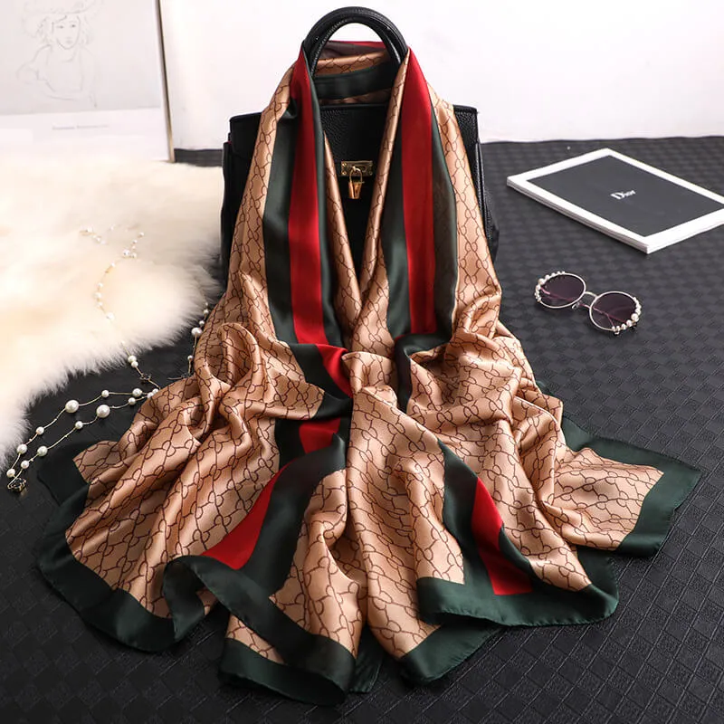 CC Vogue Stripe Silk Scarf for Women Scarves Women