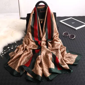CC Vogue Stripe Silk Scarf for Women Scarves Women
