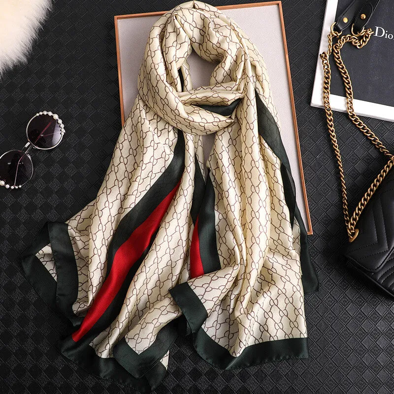 CC Vogue Stripe Silk Scarf for Women Scarves Women
