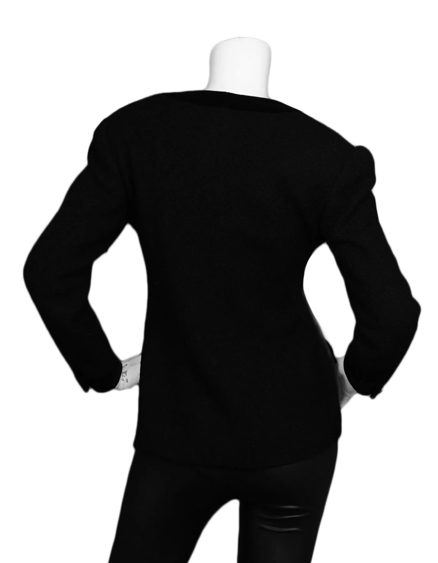 Chanel Pink Silk with Black Velvet Trim Jacket sz 40