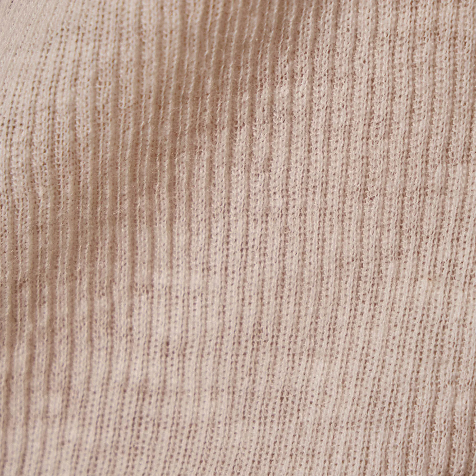 Cotton Cashmere Blend Deep V Tee - Ivory