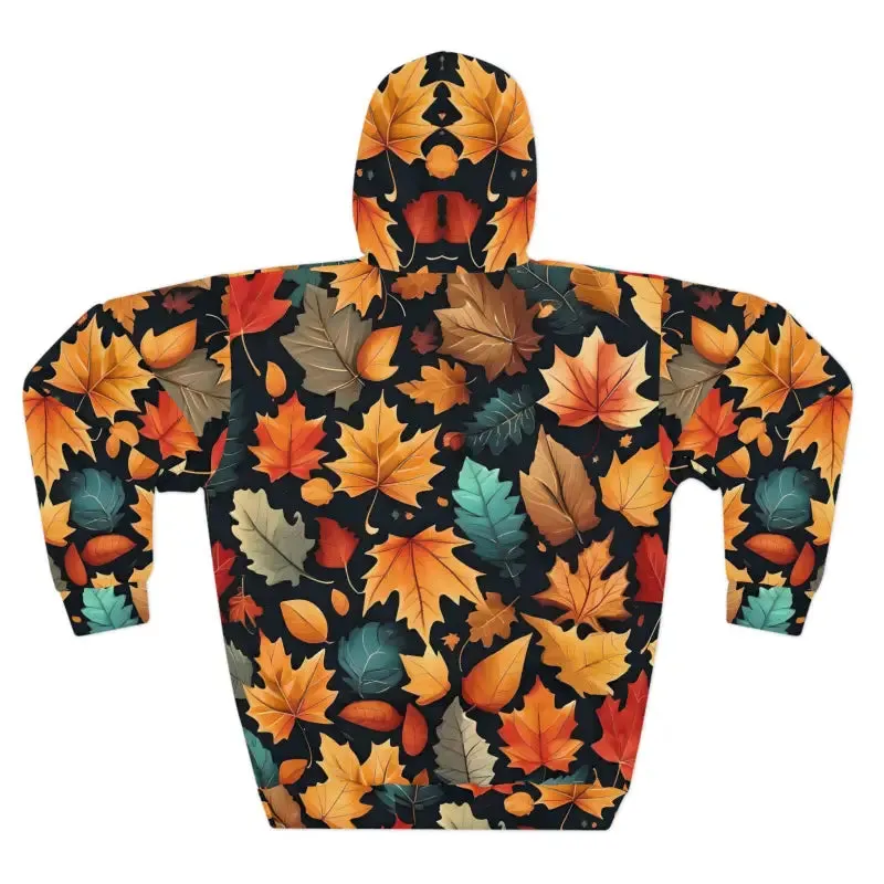 Cozy Aop Unisex Pullover Hoodie with Autumn Leaves