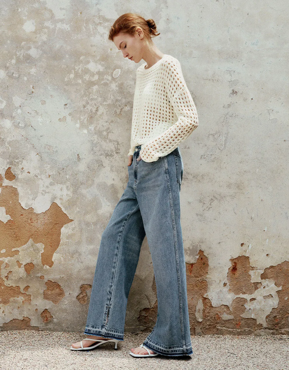 Crew Neck Loose Knitted T-Shirt