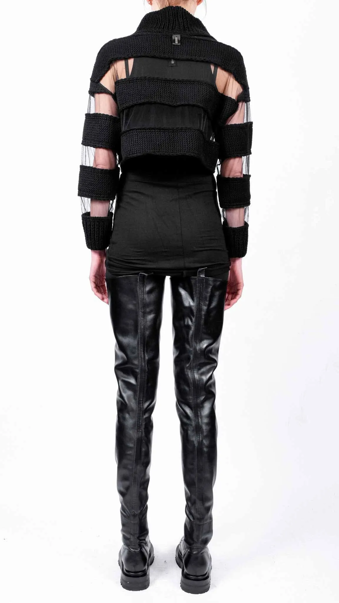 Crop Top with Knitted Stripes