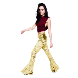 CRUSHED VELVET FLARED LEGGINGS