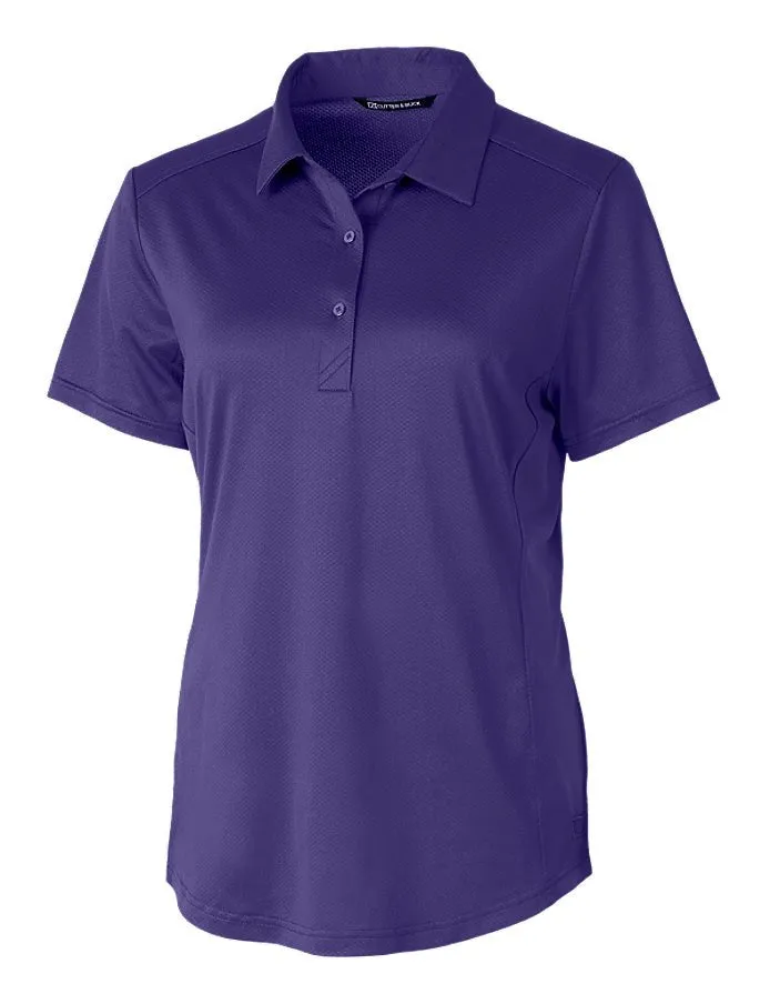 Cutter & Buck Womens Prospect Textured Stretch Short Sleeve Polo