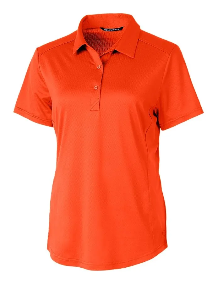 Cutter & Buck Womens Prospect Textured Stretch Short Sleeve Polo