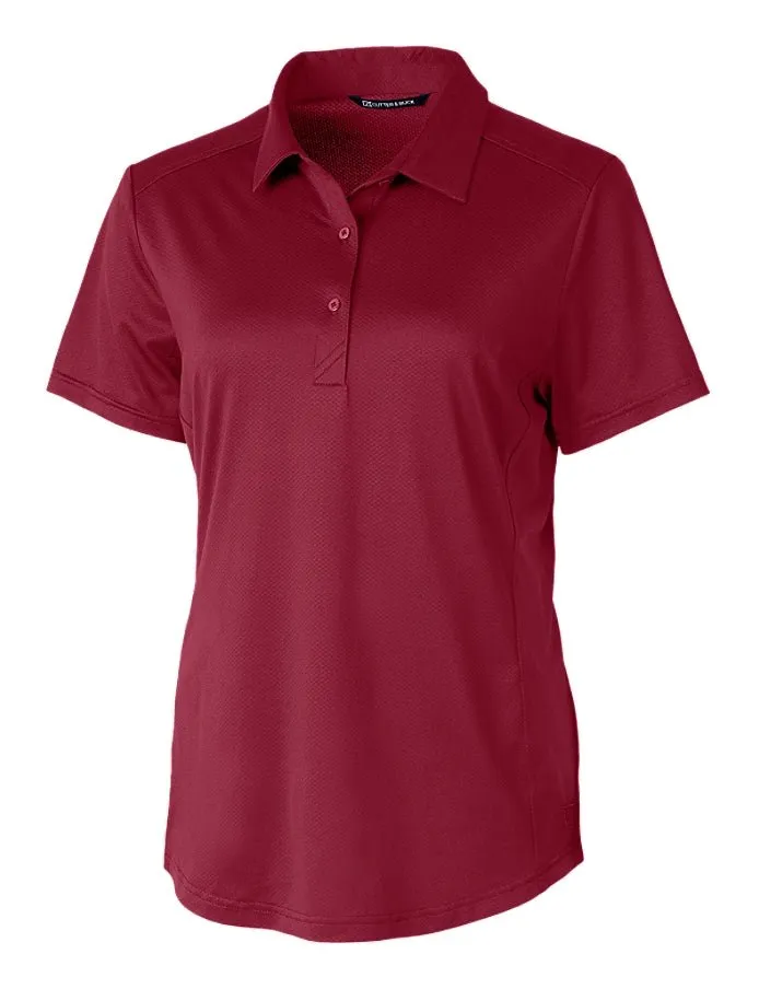 Cutter & Buck Womens Prospect Textured Stretch Short Sleeve Polo