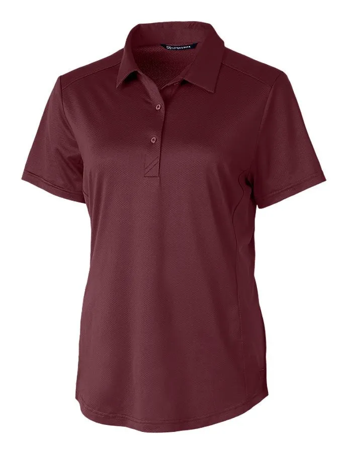 Cutter & Buck Womens Prospect Textured Stretch Short Sleeve Polo