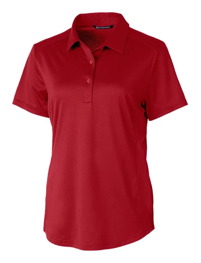 Cutter & Buck Womens Prospect Textured Stretch Short Sleeve Polo