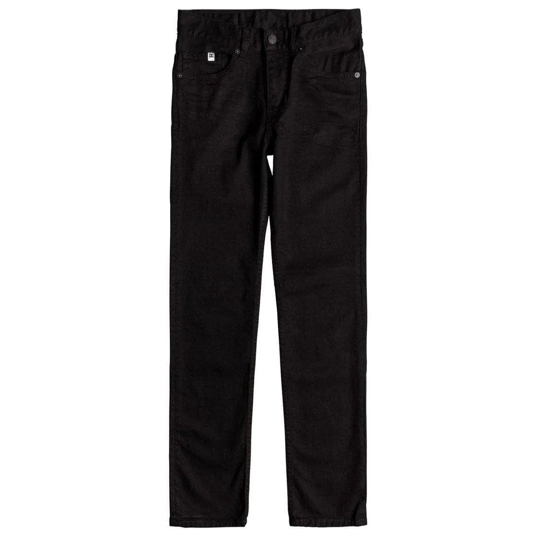 DC Youth Boys Worker Slim Stretch Denim Jeans - Black Rinse