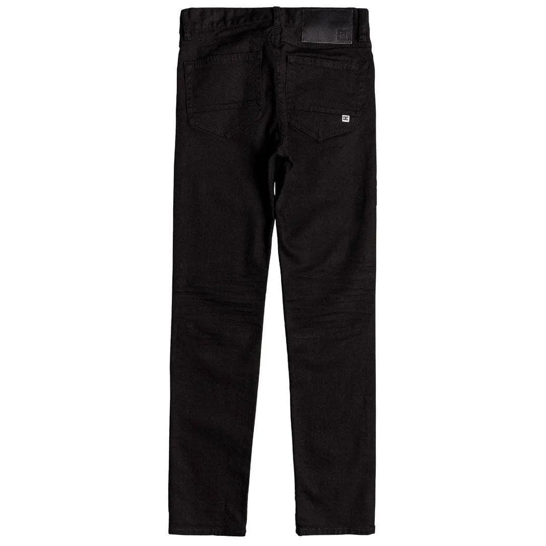 DC Youth Boys Worker Slim Stretch Denim Jeans - Black Rinse
