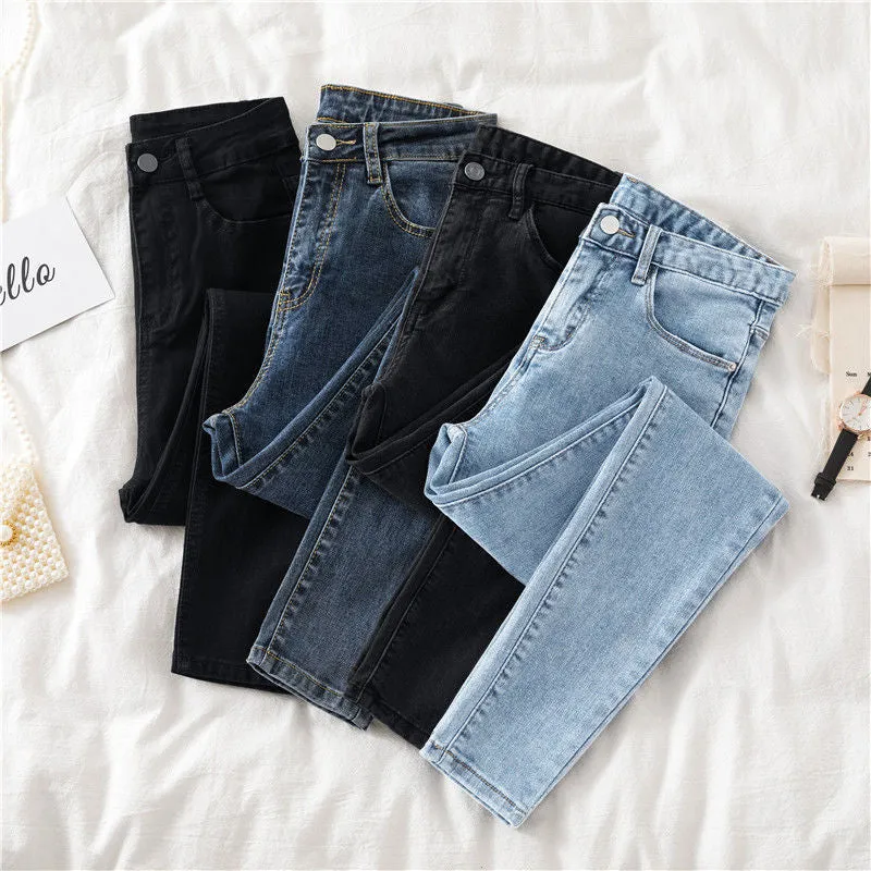Denim Trousers Women 2025 Spring and Summer Korean New Women's Clothing High Waist Stretch Denim Denim Skinny Pants Hot Trade Supply