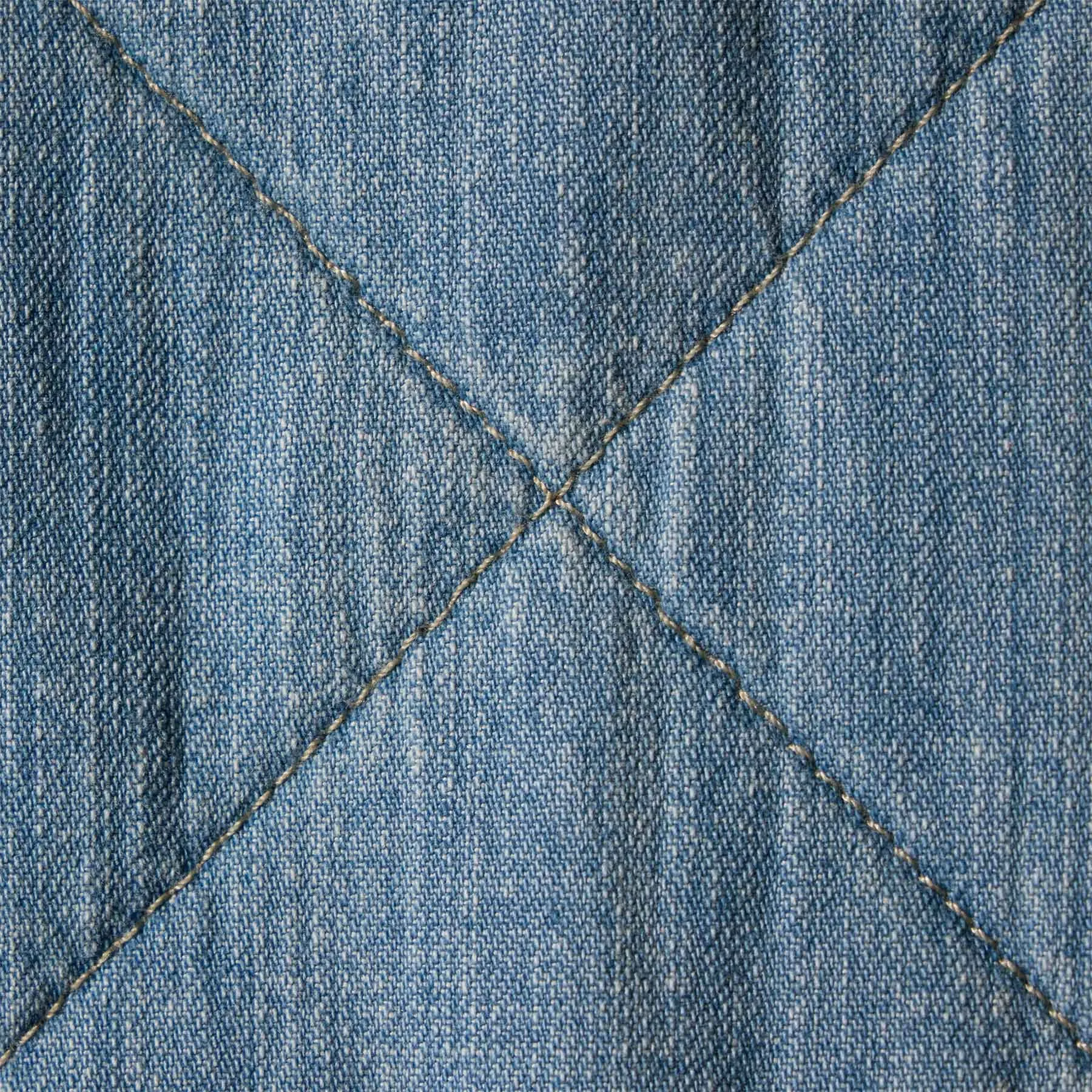 Diamond Quilted Denim Jacket - Bleach Wash