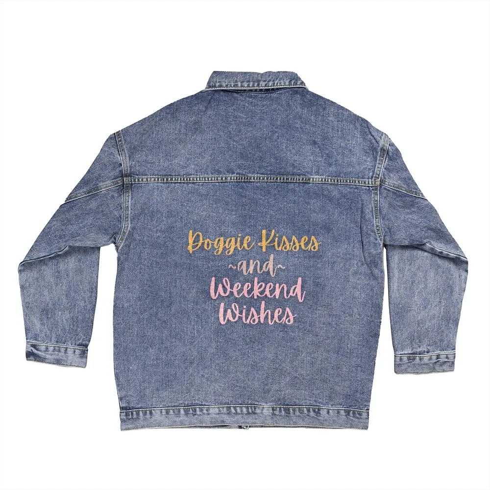 Doggie Kisses & Weekend Wishes Denim Jacket