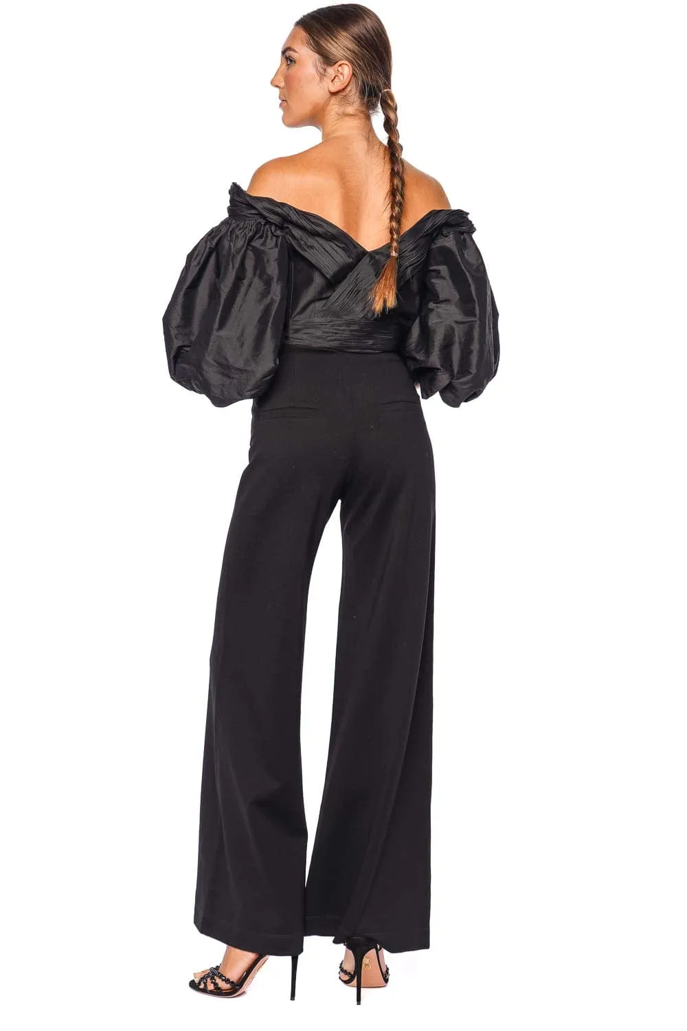 En Poesia Taffeta Off Shoulder Top